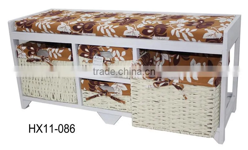 Comoda Banco Asiento para Vestibulo Pasillo Bano Dormitorio Blanco Nuevo