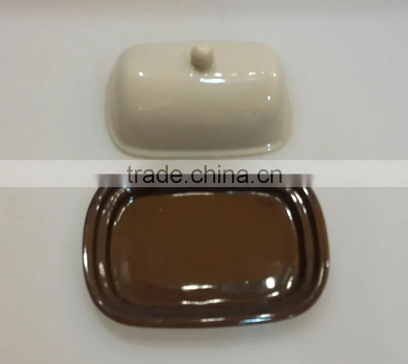 Factory direct wholesale ceramic dip snack butter dish