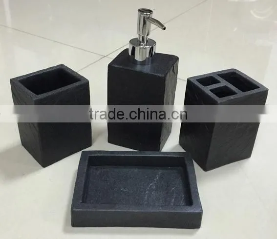 Bathroom set, set of SIX (BLACK)