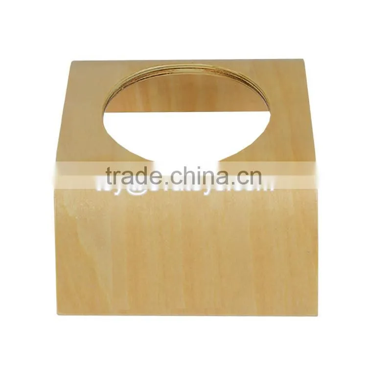 High quality safety stainless steel bowl wooden pet feeder for small dogs cats and pets W06F045