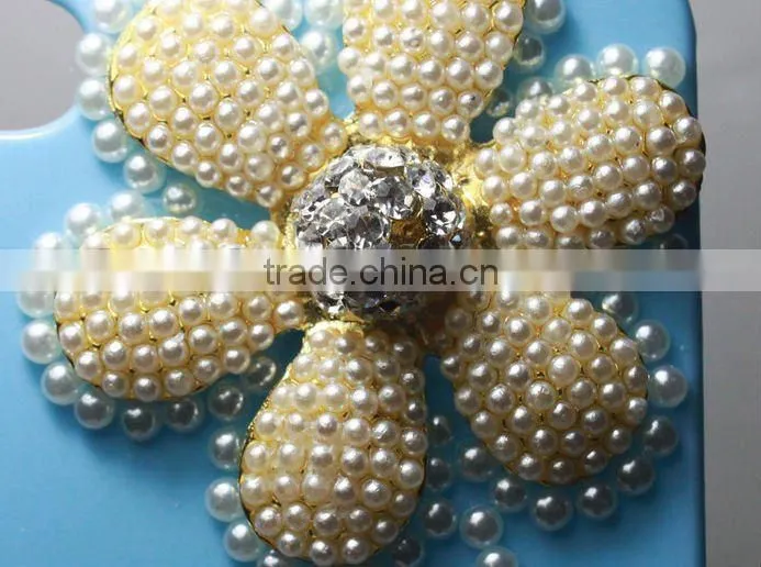 hot sell for iphone case for iphone 4g case with pearl and flower