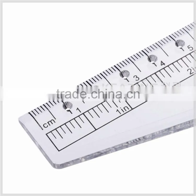 Kearing Transparent Plastic Parallel Rolling Ruler measuring tool Engineer Scale Ruler 30 cm & 12'' with protractor Math#MPR30