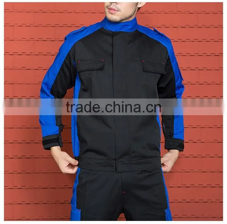Unisex Color Contrast Autumn Winter Work Jacket 2 Pieces Uniform
