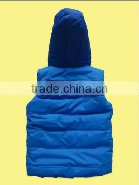 Boy basic padding vest with hood