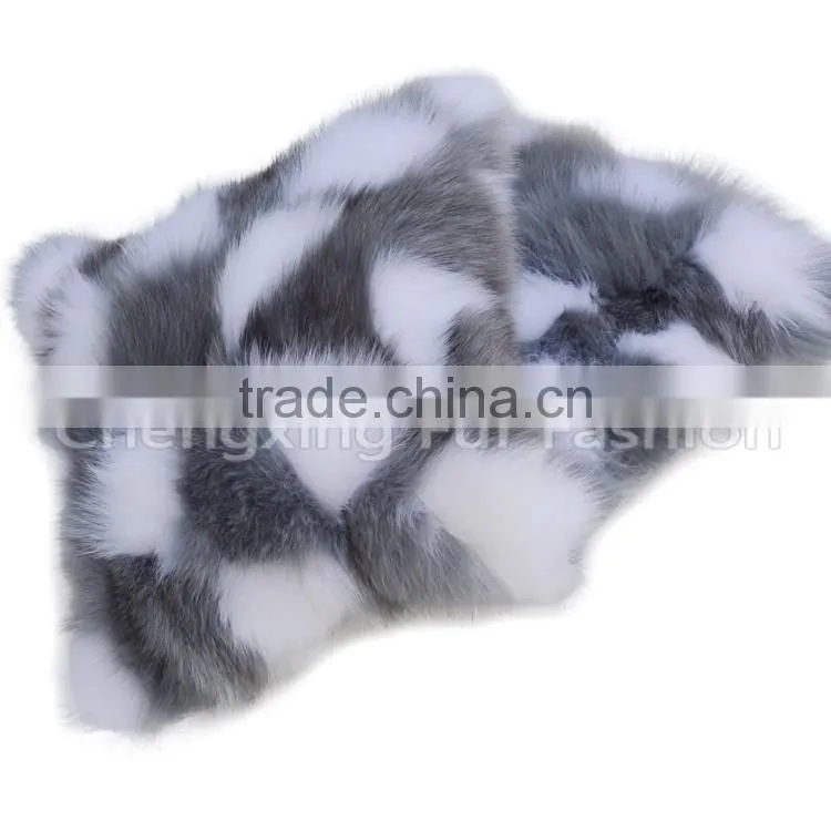 CX-D-55 Home Decoration Pillow Patchwork Real Fox Fur Cushion & Pillow Cover