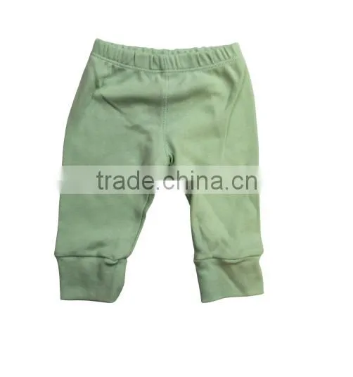 Wholesale Newest Baby Plain Green Infant Soft Cotton Leggings Kids Harem Pants