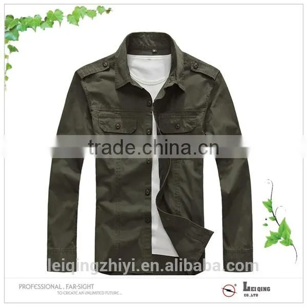 pure cotton wholesale clothing factory cheap military khaki shirts