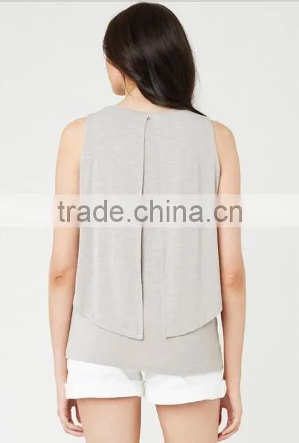 Sleeveless maternity clothes tank tops breastfeeding clothing