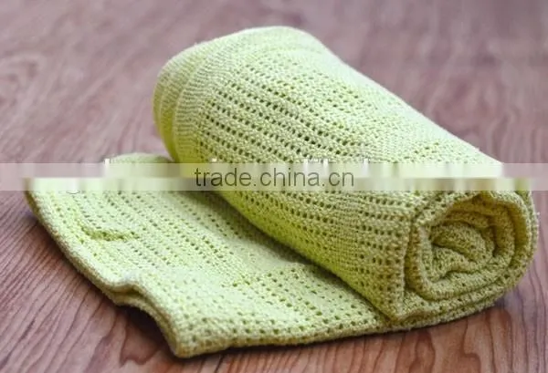2016 comfortable 100% cotton weave baby blanket infant blanket