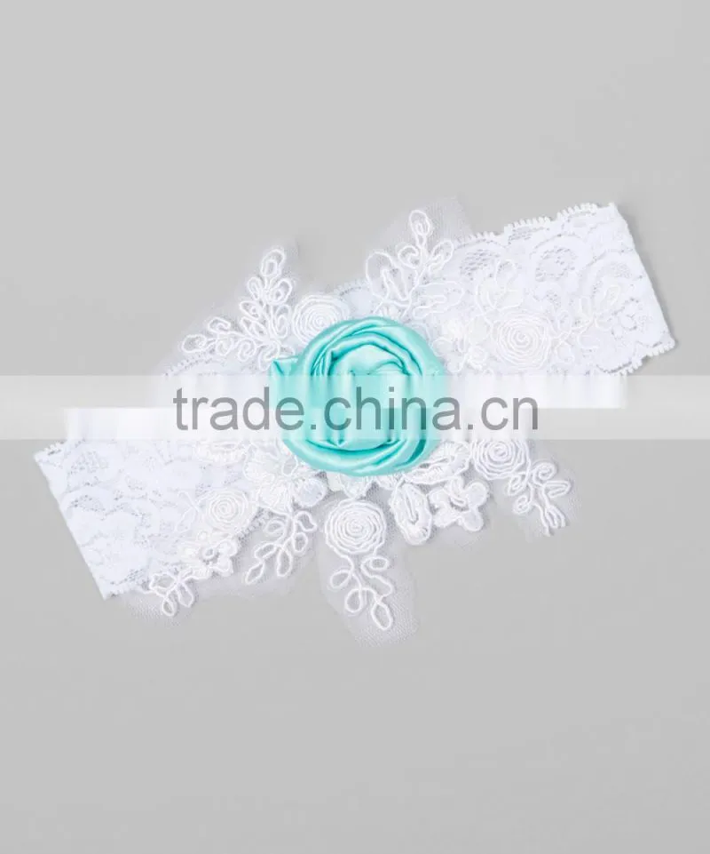 European Style Lace Headband With Blue Flower For Baby Girl Pretty Toddler Clothes Kids Wear HA90427-59
