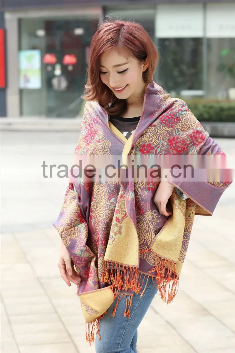 Hot sale women cheap promotional scarves , mix-color shawl scarves from china factory