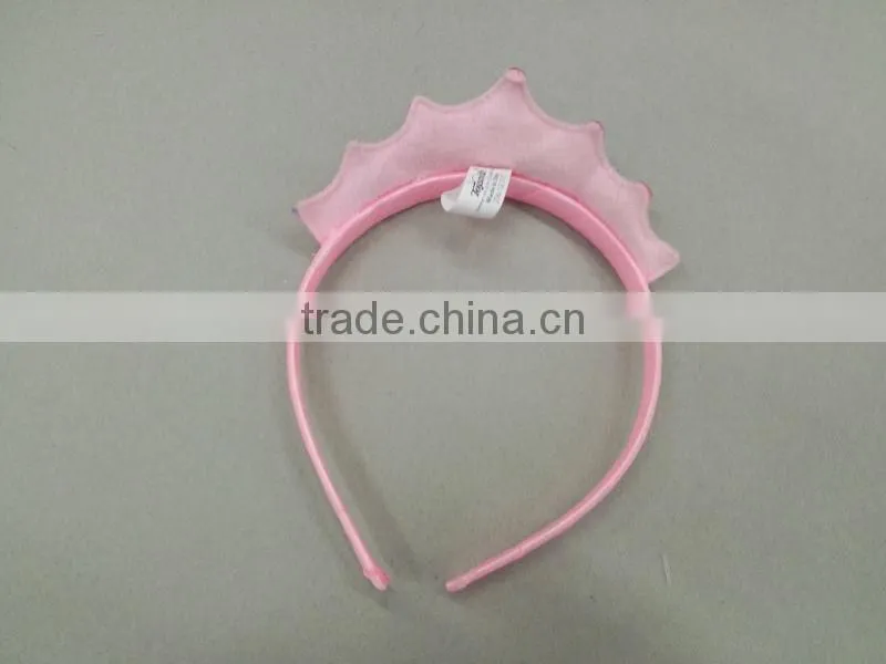 Hot sale pink children fashion girls princess crown headband,party headband