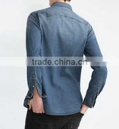Denim shirt, men's short sleeve shirts