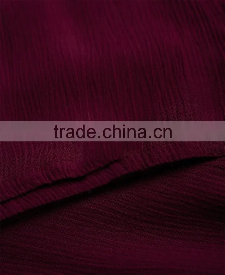 2017 Guangzhou Shandao Custom Logo New Fancy Style Women Summer Wine Red Chiffon Round Neck Sexy Sleeveless Top Photos