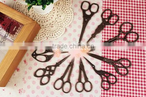 Antique Zakka Bronze Scissor Vintage Eiffel Design Scissor Lace Scissor
