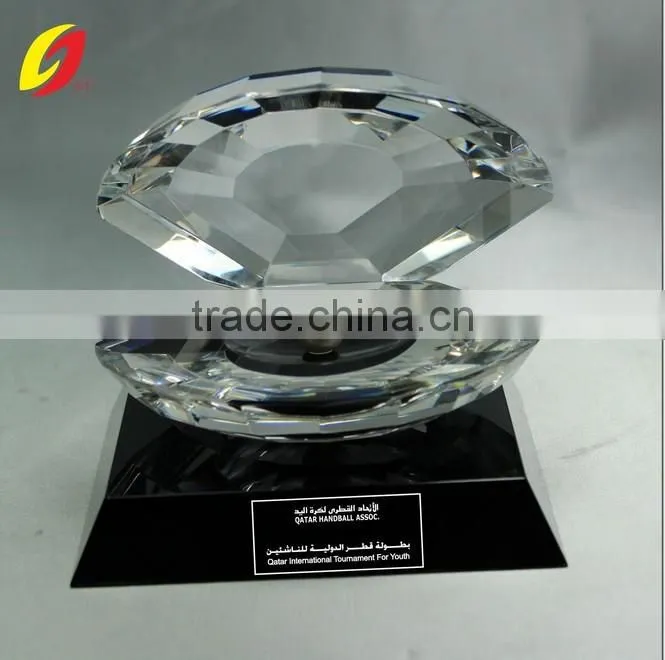 High Quanlity Crystal Craft Shell Birhtday gift Wedding Shell with Black Base