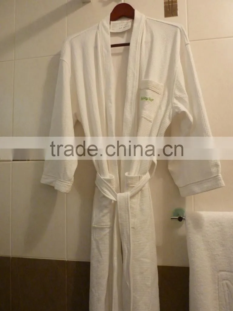 hotel knitted waffle bathrobe