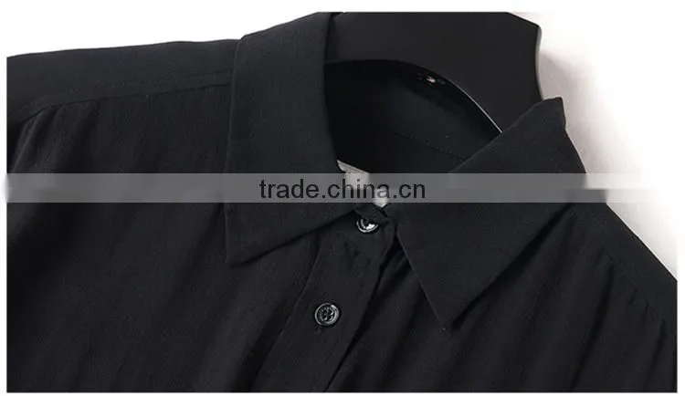High end Womens 100% silk short sleeve plain formal Blouse