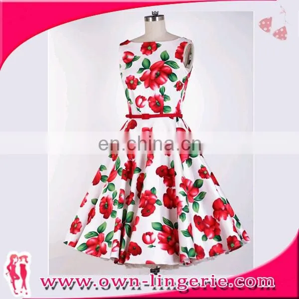 New Ladies dresses fashion sleeveless trend summer floral dress summer fashion dress