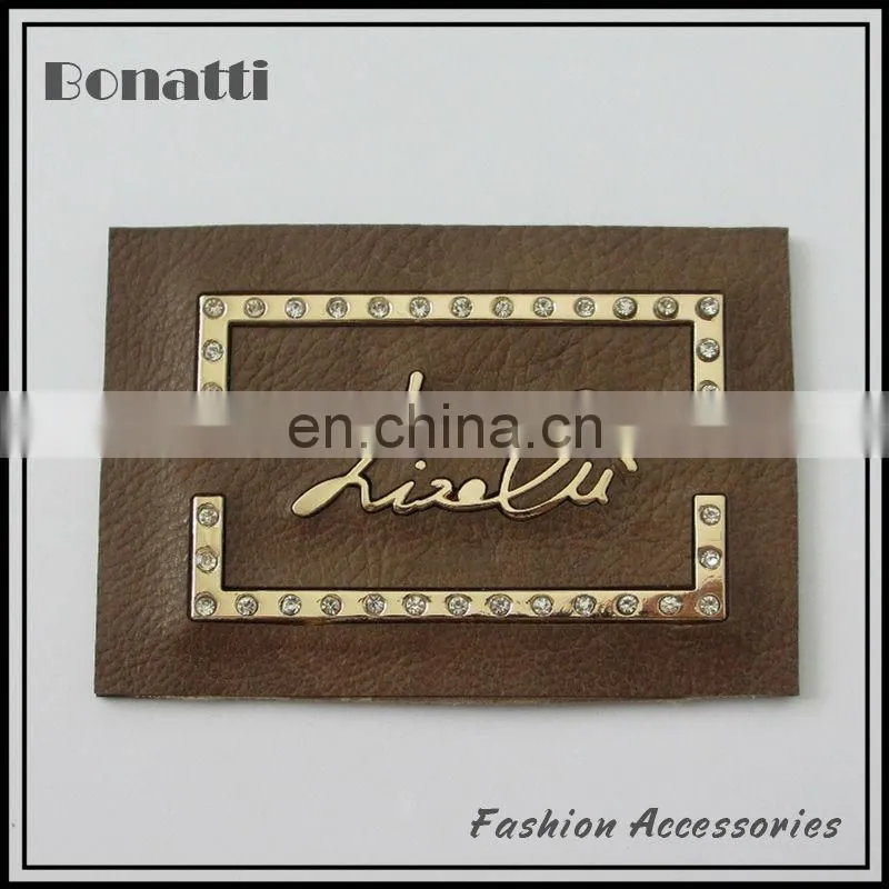 latest design pu leather labels or patches with high quality