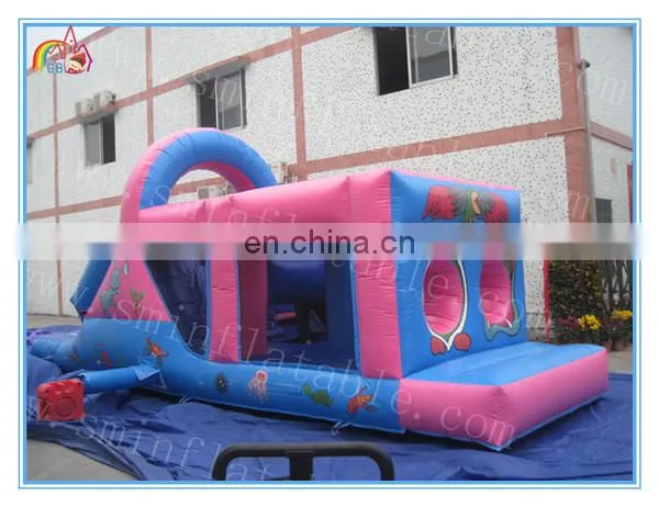 Factory price outdoor obstacle course equipment,inflatable obstacle course with slide for inflatable games