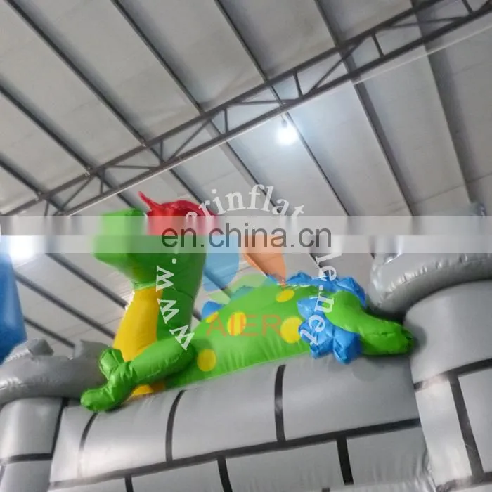 Latest design castle inflatable cheap dinosaur gray jumping bouncer inflatable castle house for sale