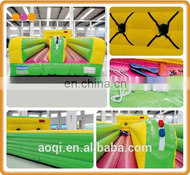 Over 20 years experience factory supplier green 2 lane interactive bungee run challenge indoor inflatable bungee run games
