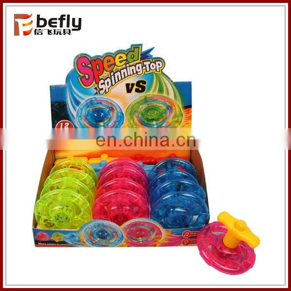 With light and musical spinning tops