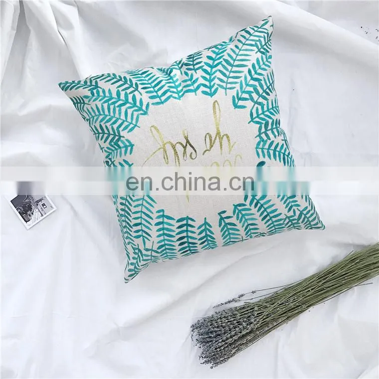 Cute Words Square 100% Polyester Custom Extra Large Linen Cushion Covers