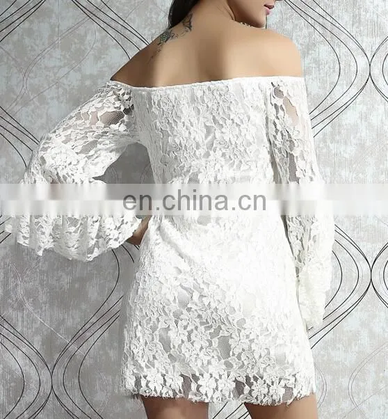 pure color casual off shoulder dress