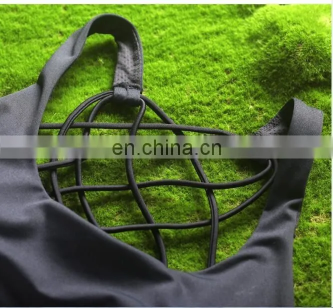 Wholesale Ladies Running Yoga Sport Bras Active Strappy Cross Back Sports Bra#S150040B