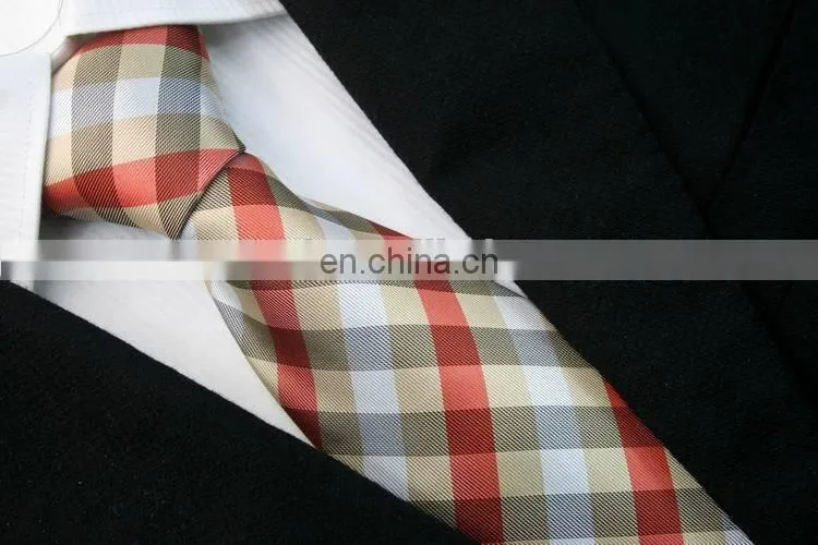 Men High Quality Decoration Plaid and Stripe pattern Green Clean Neck Tie