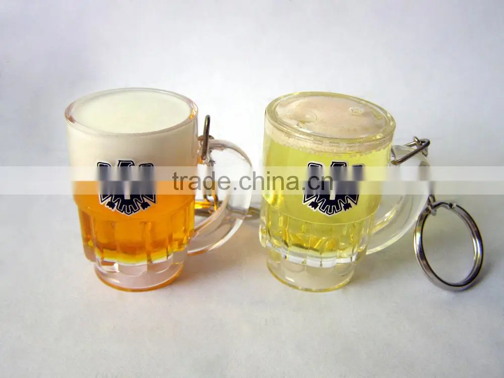 Hot Sale Custom Acrylic Beer Cup Keychain, Modern Acrylic Keychain