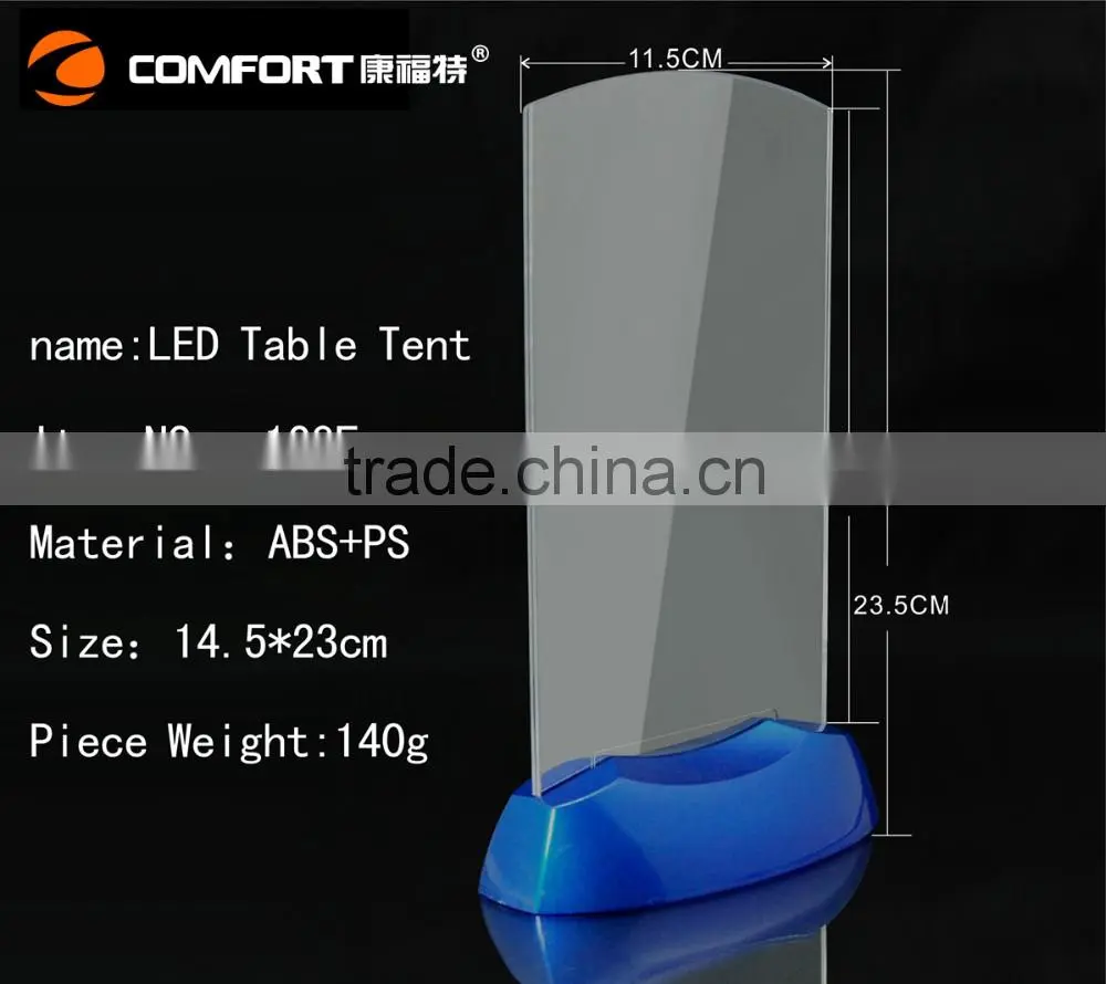 plastic bar table led drink menu holder