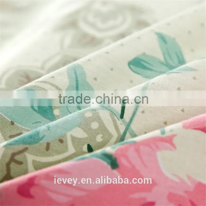 modern floral printed two colors bed linen sets 100% cotton flat sheet set all size