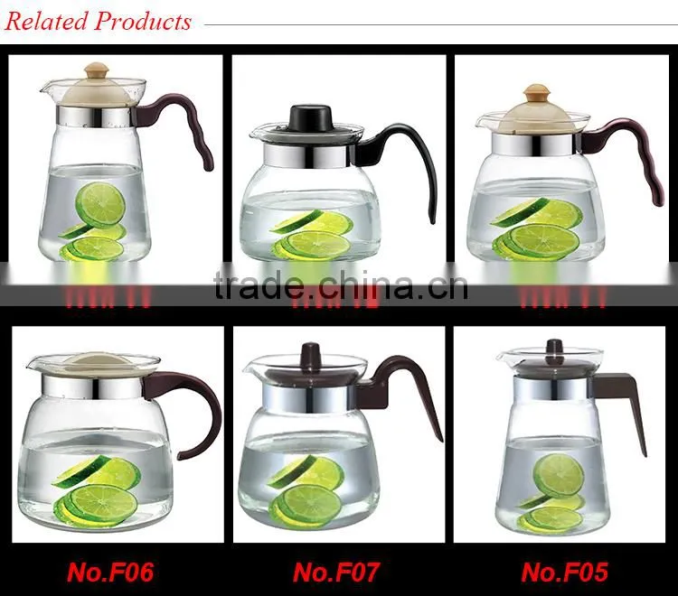 Amazon hot sale 2016 drinkware heat resistant glass pitcher glass kettle pyrex glass water pot