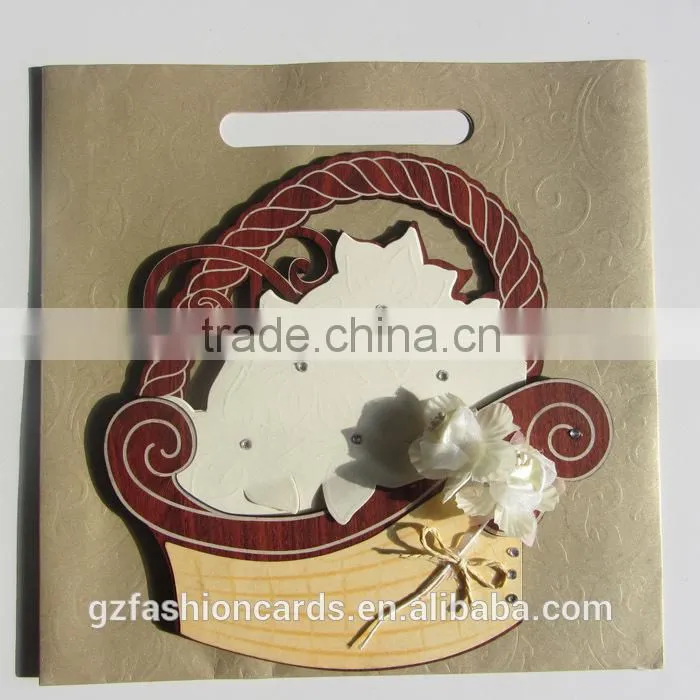 2014 Royal Wooden Wedding Invitation Card