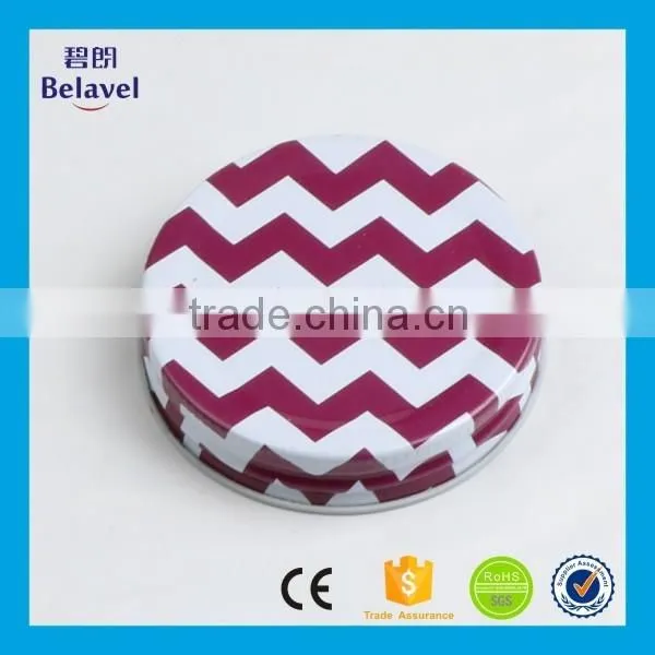 Bulk cheap glass jam jar colorful screw lid metal lug cap