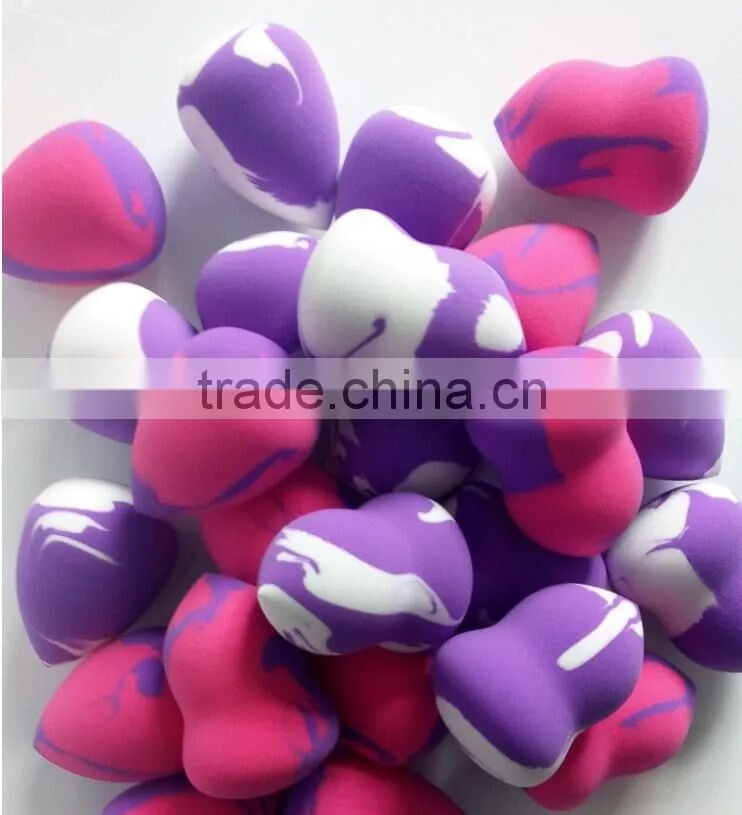 Mixed color heart shape water drop shap powder sponge cosmetic sponge