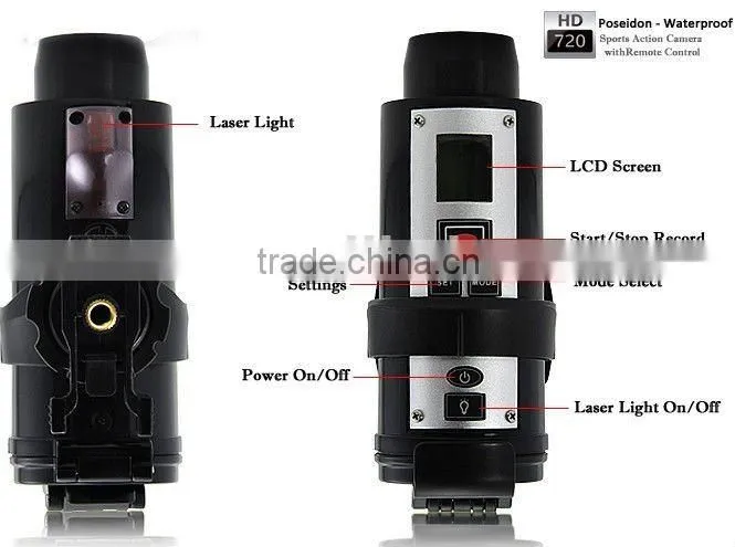 5.0Mega CMOS ultra wide angle hd720p action camera with AV out
