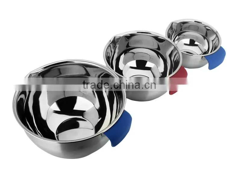 chinese stainless steel kitchenware wholesale stainless steel mixing bowls with handle