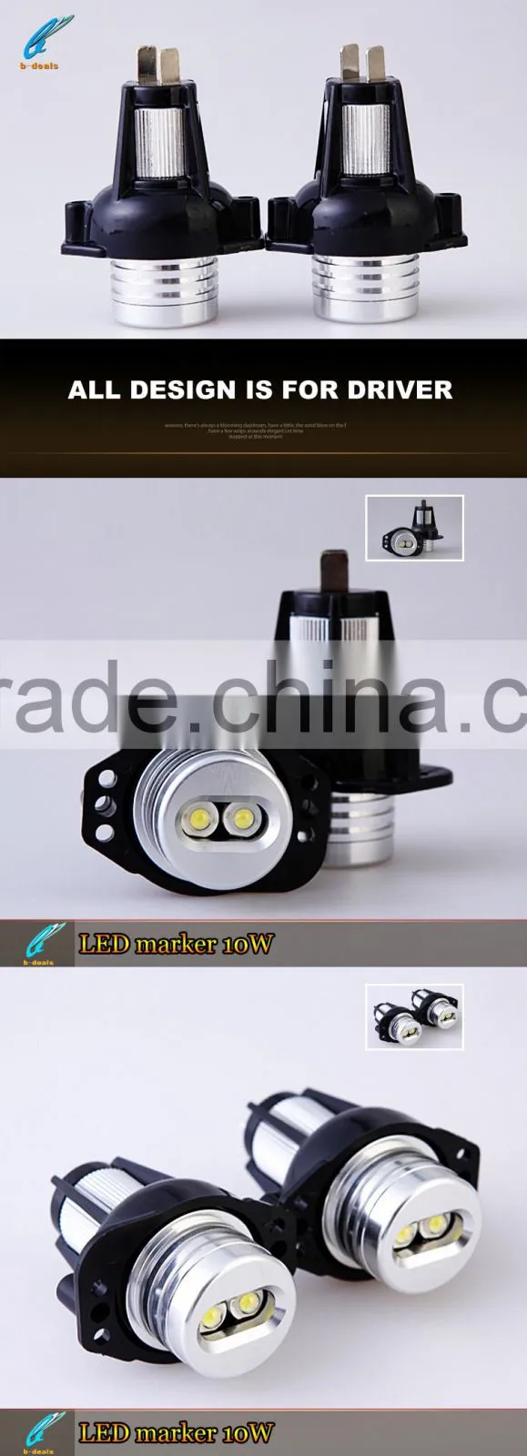 Xenon White 6W High Power LED B.MW Angel Eyes Ring Marker Bulbs for 2006-2008 BMW E90 E91 325i 328i 330i 335i