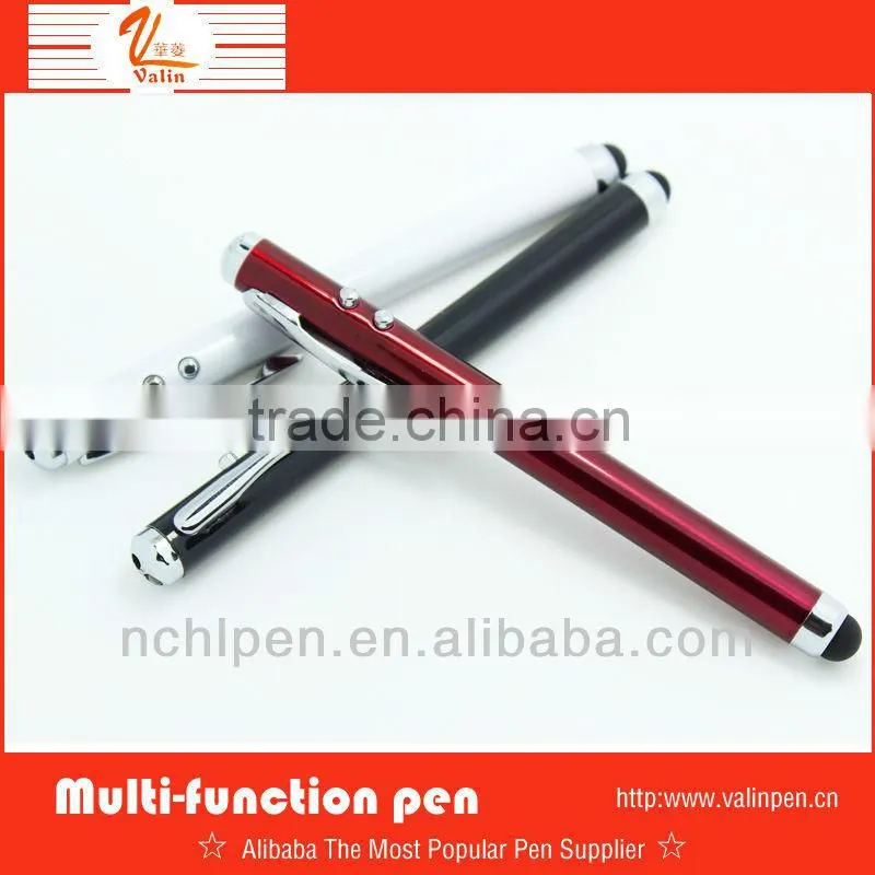High quality flashlight pen with laser pointer and stylus pen