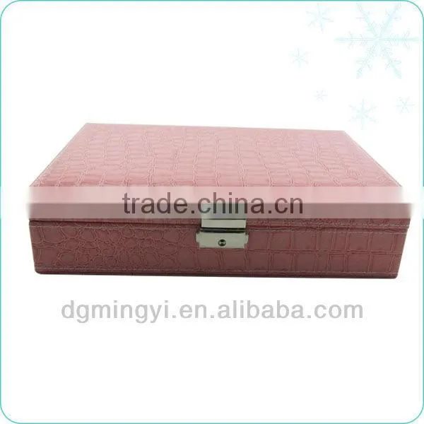 key and lock leather cosmetic box
