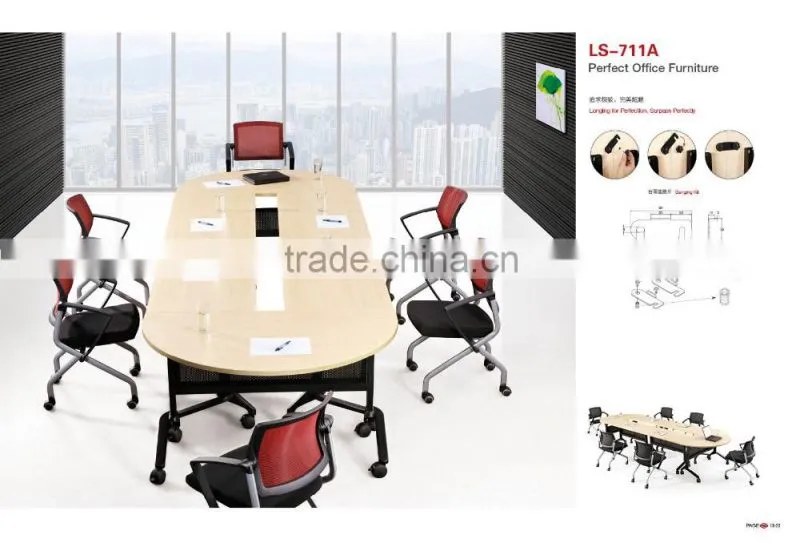 office furniture steel metal folding table for training meeting