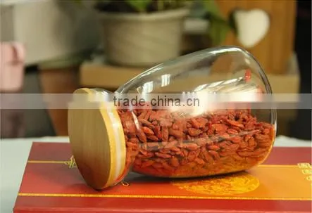 New style small bean jar hot selling airtight glass jar with bamboo lid