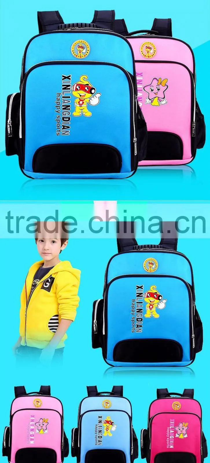 children quality cartoon school bag fashion student's backpack waterproof