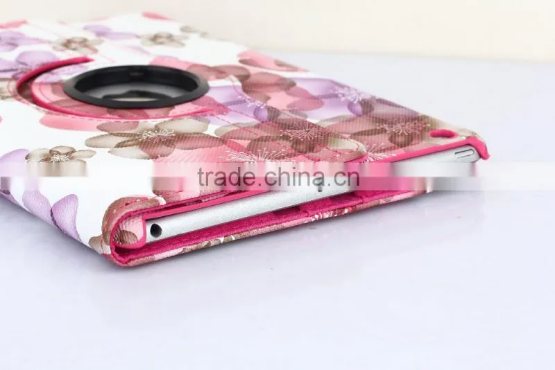 Fashion Peach Flower Series For iPad mini 4 Flip Leather Case 360 Degree Rotation Case TB-0004