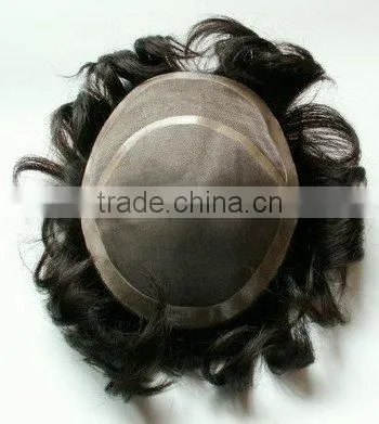 100% High Quality Human Hair Men's Hairpieces Swiss Lace Hair piece Hair Toupee For Men