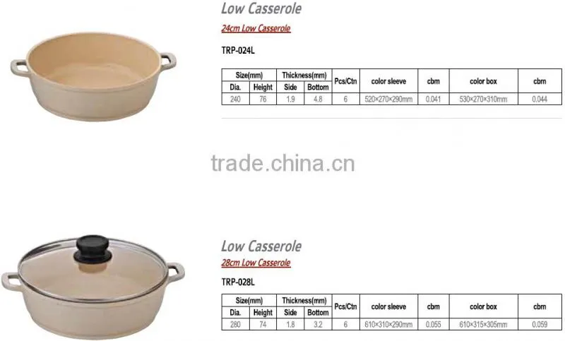 China Wholesale 24cm/28cm Aluminum Cast Iron Casserole